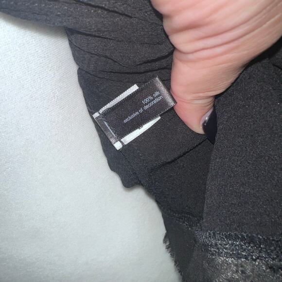 Y2k the limited black silk top sz l - Picture 5 of 6